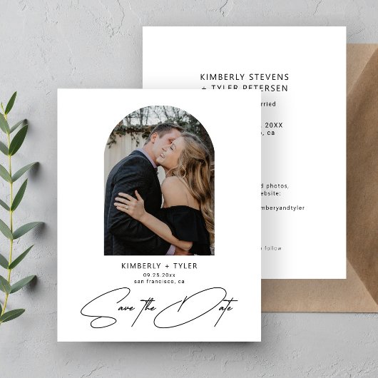 Papier Budget arch photo modern wedding save the date