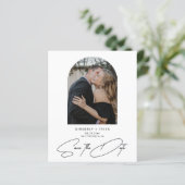 Papier Budget arch photo modern wedding save the date (Debout devant)