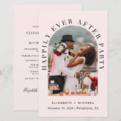 Papier Budget Arch Photo rose Mariage Invitation de récep (Devant / Derrière)