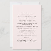 Papier Budget Arch Photo rose Mariage Invitation de récep (Dos)