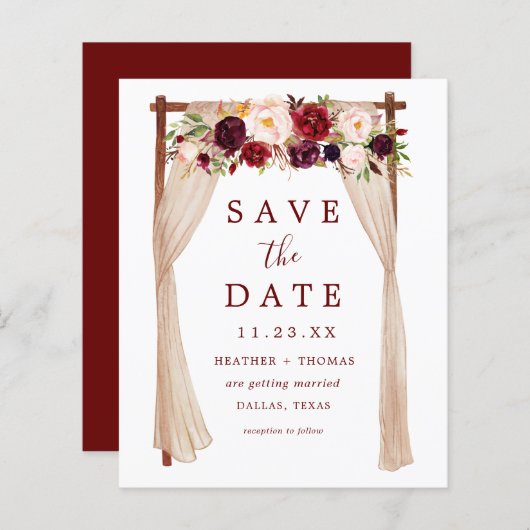 Papier Budget Arch Rustique Boho Wedding Enregistrer les (Devant / Derrière)