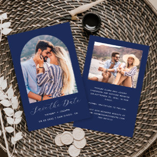 Papier Budget Arche 2-Photos Bleu Nuit Save the Date