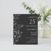 Papier Budget Argent 25e anniversaire Mariage Invitation (Debout devant)