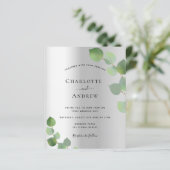 Papier Budget argent eucalyptus verdure mariage moderne (Debout devant)