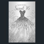 Papier Budget Argent Parties scintillant robe douce 16 In<br><div class="desc">Budget Argent Parties scintillant étincelante robe douce 16 Anniversaire Invitation</div>