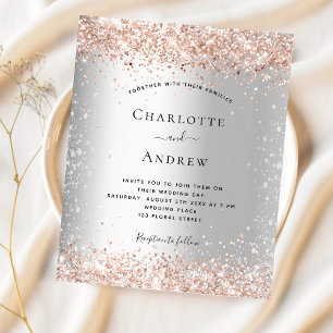 Papier Budget argent parties scintillant rose or faire-pa