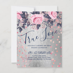 Papier BUDGET Argent Rosegold Marine Mariage métallique r