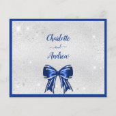 Papier Budget argent royal bleu élégant nœud papillon mar (Dos)