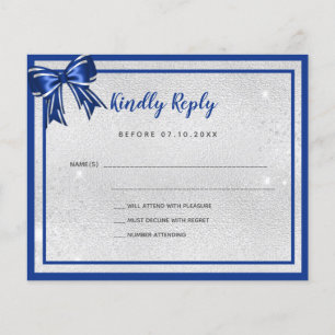 Papier Budget argent royal bleu élégant nœud papillon mar