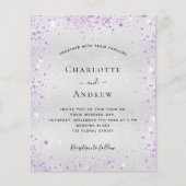 Papier Budget argent violet QR RSVP faire-part de mariage (Devant)