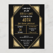 Papier Budget Art déco Ruby Invitation du 40e anniversair (Devant)
