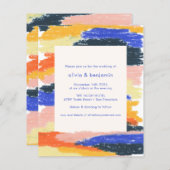 Papier Budget Artsy Abstrait Blue Fun Faire-part de maria (Devant / Derrière)