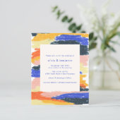 Papier Budget Artsy Abstrait Blue Fun Faire-part de maria (Debout devant)