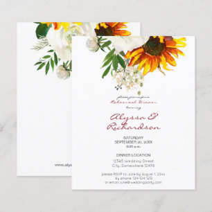Papier Budget Artsy Tournesol Floral Dîner de répétition