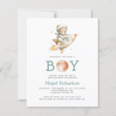 Papier Budget Astronaute Ours Code QR Garçon Baby Shower (Devant)