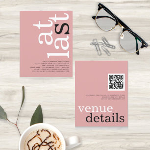 Papier BUDGET Au Code QR Dernier Dusty Rose Texte Fiançai