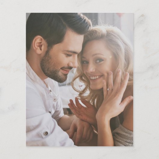 Papier Budget Au Dernier Black Script Photo Fiançailles (Dos)