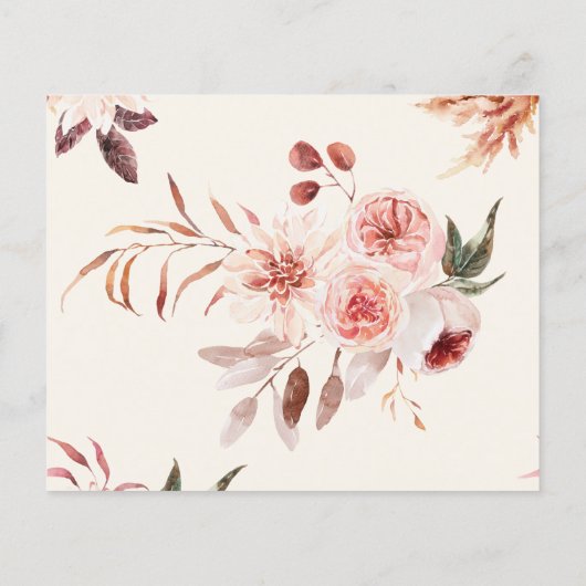 Papier Budget Automne Aquarelle Florale Faire-part de mar (Dos)