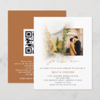 Budget Automne Arbres Photo QR Mariage Terracotta