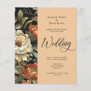 Papier Budget Automne Argile Faire-part de mariage floral