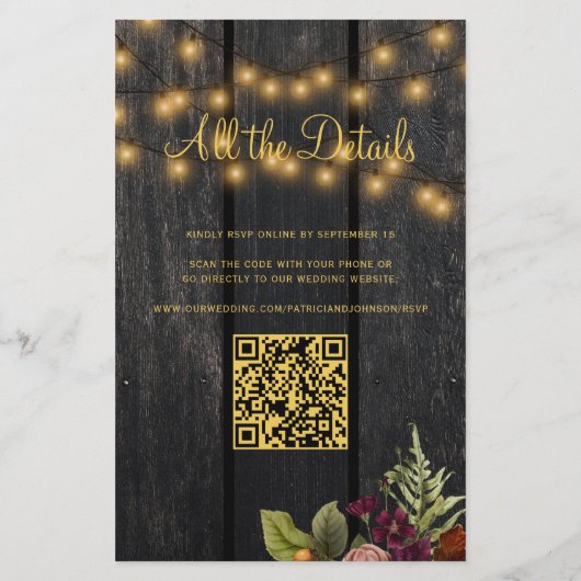 Papier Budget automne automne QR code RSVP faire-part de  (Dos)