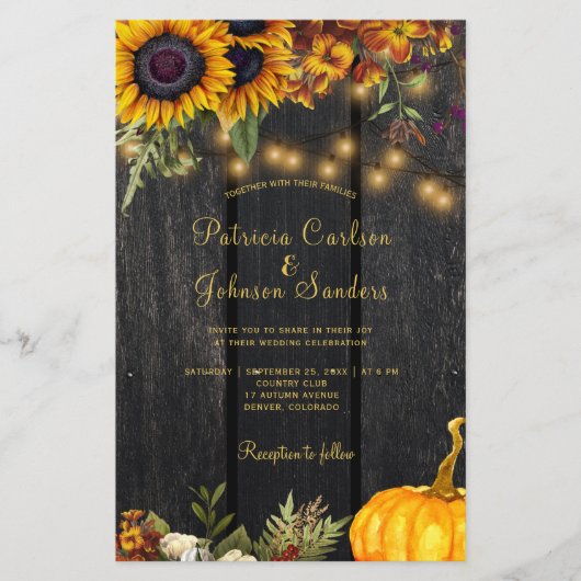 Papier Budget automne automne QR code RSVP faire-part de  (Devant)