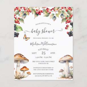 Papier Budget Automne Baby shower des champignons des boi