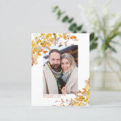 Papier Budget Automne Botanique Photo Enregistrer la date (Debout devant)