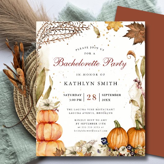 Papier Budget Automne Citrouille Botanique Bachelorette P