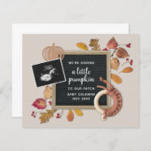 Papier Budget Automne Citrouille Faire-part de grossesse (Devant / Derrière)