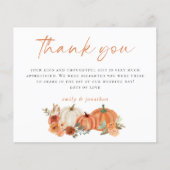 Papier Budget Automne Citrouille Photo Mariage Merci (Devant)