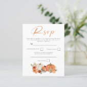 Papier Budget Automne Citrouille QR Code Mariage RSVP (Debout devant)