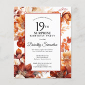 Papier Budget Automne Fleurs 19e Invitation surprise Anni (Devant)