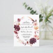 Papier BUDGET Automne Fleurs Bourgogne Mariage de couronn (Debout devant)