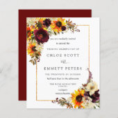 Papier Budget Automne Fleurs Faire-part de mariage de tou (Devant / Derrière)