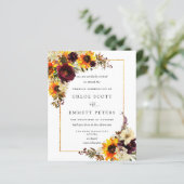 Papier Budget Automne Fleurs Faire-part de mariage de tou (Debout devant)