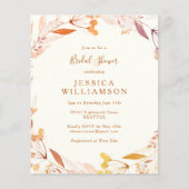 Papier Budget Automne Floral Aquarelle Boho Fête des mari (Devant)