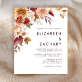 Papier Budget Automne Floral Bourgogne Faire-part de mari