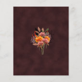 Papier Budget Automne Floral Bourgogne Faire-part de mari (Dos)