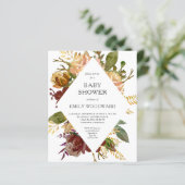 Papier Budget Automne Floral Frame Baby shower Invitation (Debout devant)