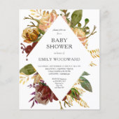 Papier Budget Automne Floral Frame Baby shower Invitation (Devant)