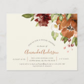 Papier Budget Automne Floral Ivory Fête des mariées Invit (Devant)