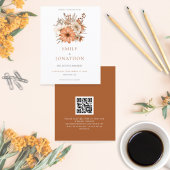 Papier Budget Automne Floral QR Code Mariage Enregistrer 
