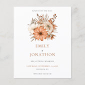 Papier Budget Automne Floral QR Code Mariage Enregistrer  (Devant)