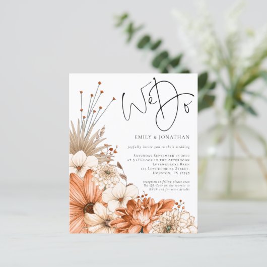 Papier Budget Automne Florals Script Nous faisons Mariage (Debout devant)