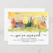 Papier Budget automne forêt des bois Nous avons déménagé  (Devant / Derrière)