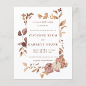 Papier BUDGET Automne laisse Faire-part de mariage Citrou (Devant)