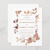 Papier BUDGET Automne laisse Faire-part de mariage Citrou (Devant / Derrière)