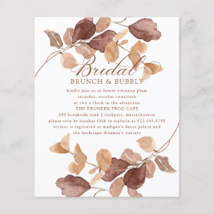 Papier BUDGET Automne laisse la mariée Brunch Bubbly Invi
