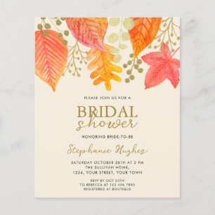 Papier Budget Automne laisse l'invitation de la douche nu